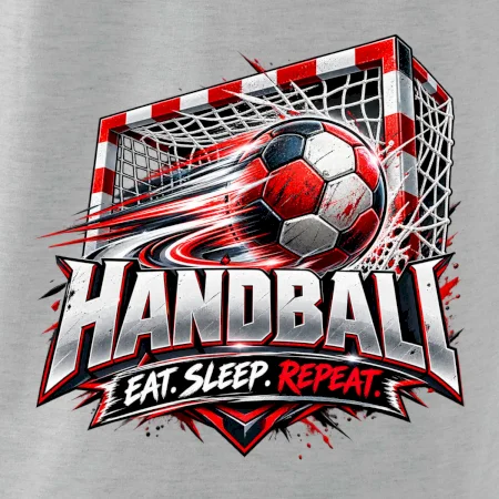 Hádzanárska lopta v bránke eat sleep repeat