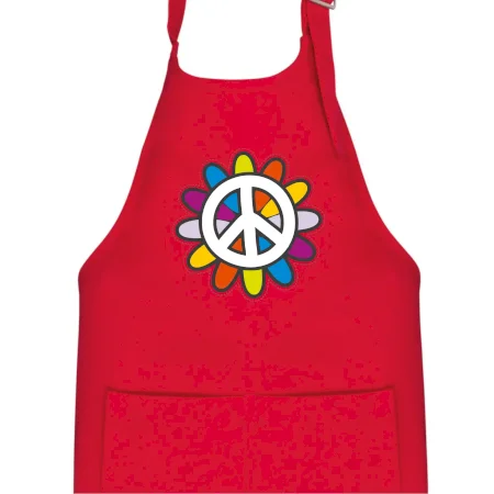 Peace symbol s kreslenou kvetinou