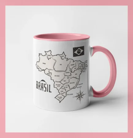Brazília mapa s názvami regiónov