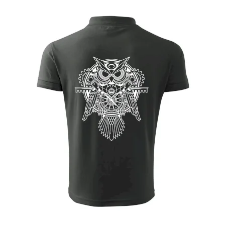 Steampunk sova čiernobiela