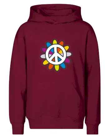 Peace symbol s kreslenou kvetinou
