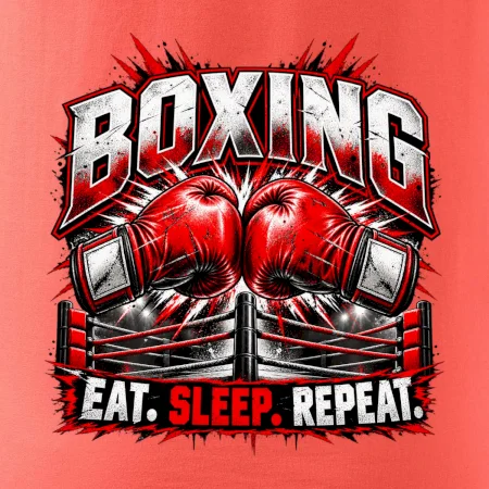 Boxerské rukavice v ringu eat sleep repeat