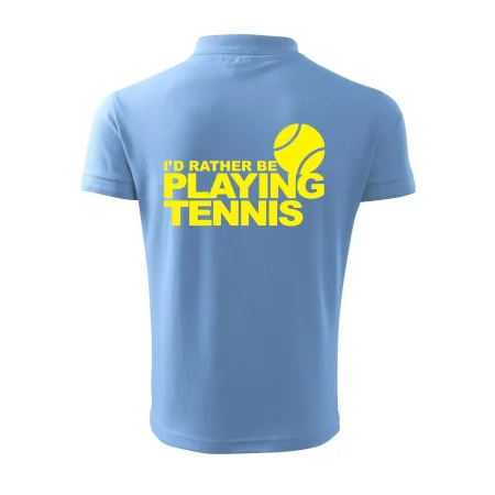 Playing tennis