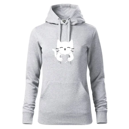 Mačka drží srdce