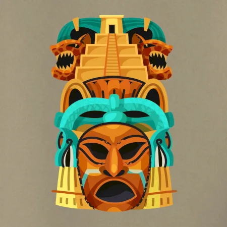 Mayová maska s pyramídou