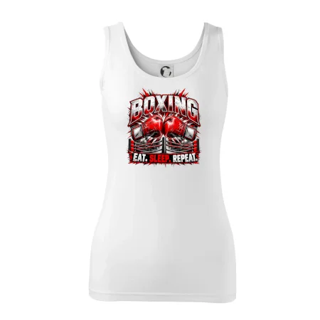 Boxerské rukavice v ringu eat sleep repeat