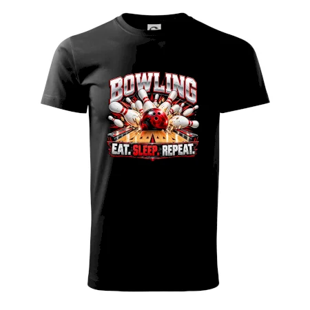 Bowlingová guľa a kolky eat sleep repeat