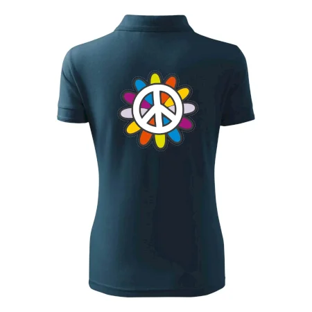 Peace symbol s kreslenou kvetinou