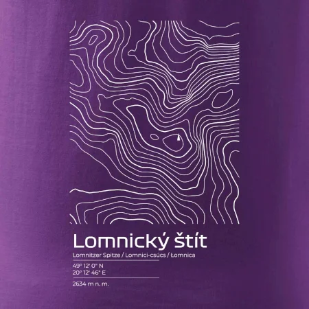 Lomnický štít - vrstevnice v obdĺžniku