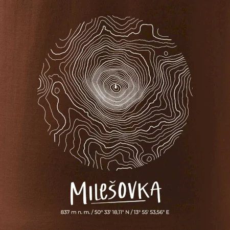 Milešovka - vrstevnice v kruhu