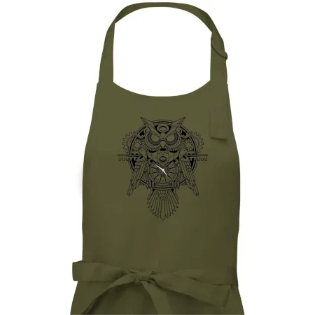 Steampunk sova čiernobiela