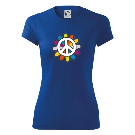 Peace symbol s kreslenou kvetinou