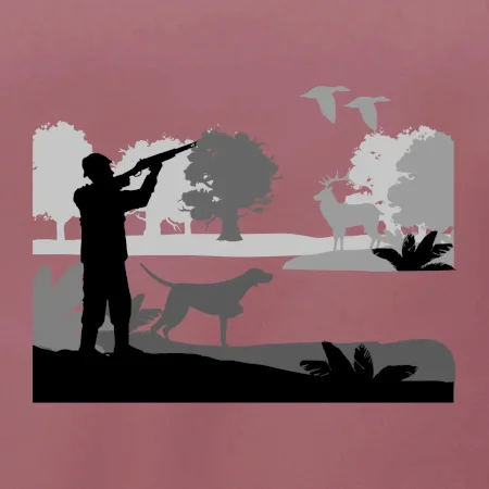 Lovec a stavač v lese