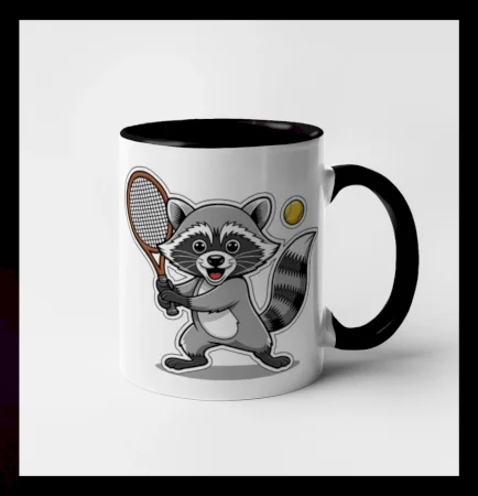 Mýval hrá tenis kreslený