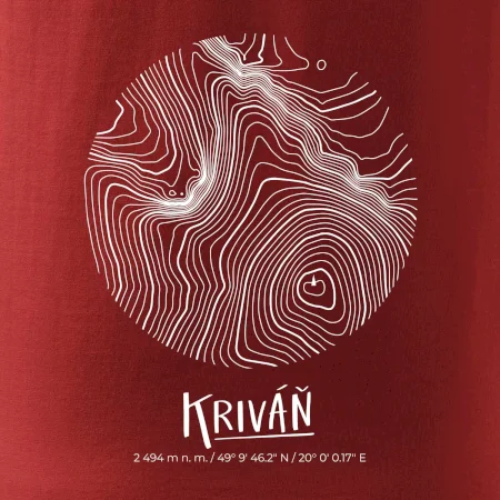 Kriváň - vrstevnice v kruhu