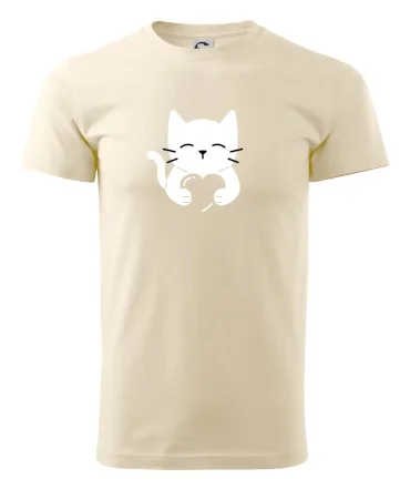 Mačka drží srdce