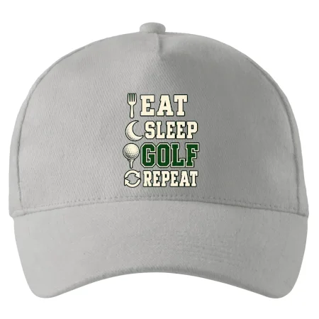 Eat sleep golf repeat typografie