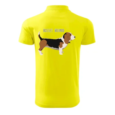 Basset hound pes s nápisom