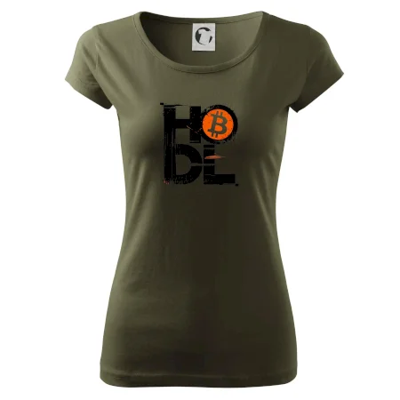 Hodl velký nápis a logo BTC