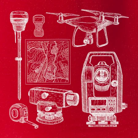 Geodet teodolit dron