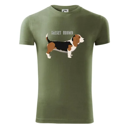 Basset hound pes s nápisom