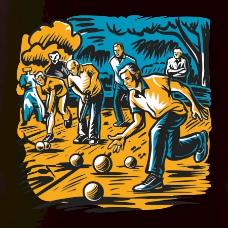 Petanque hra - modro oranžová