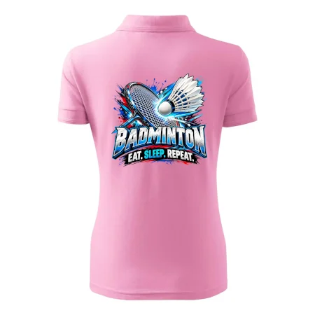Bedmintonová raketa s košíčkom eat sleep repeat