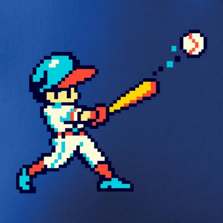 Baseballový hráč pixel art