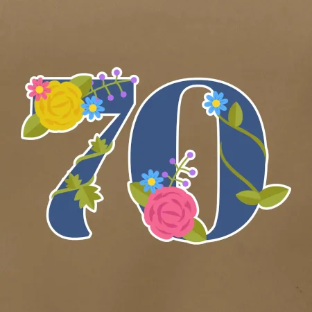 Kvetinové číslo kreslené - 70