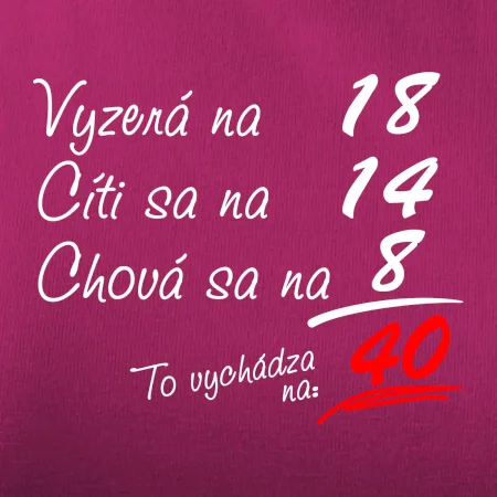 Vyzerá, cíti sa, chová sa - 40 rokov