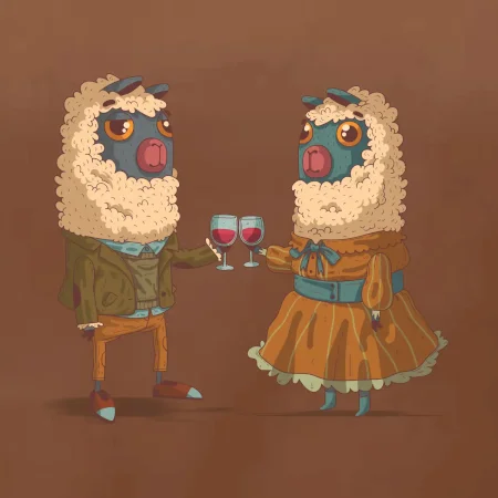 Alpaky s vínom pár