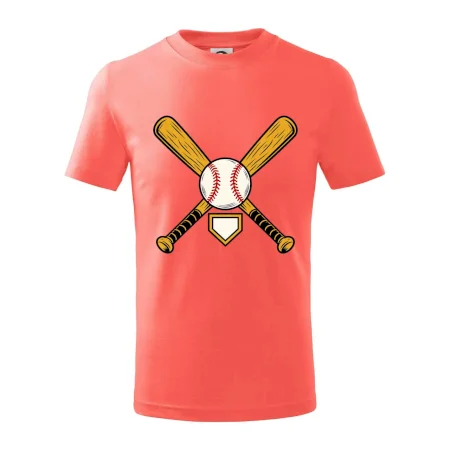 Zkřížené baseballové pálky a míček