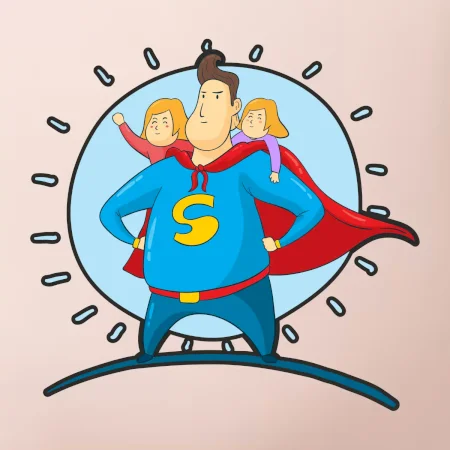 Ocko superman - dievča a dievča