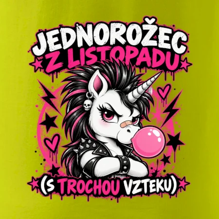 Novembrový punkový jednorožec s čírom