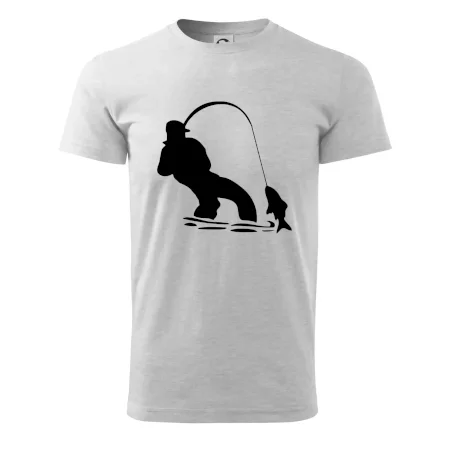 Rybár ťahajúce rybu