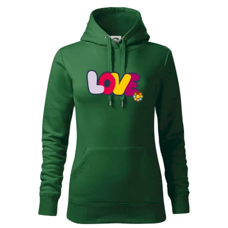 Love nápis s kvetinou