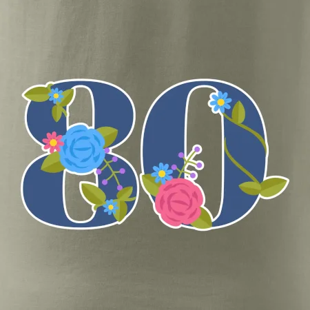 Kvetinové číslo kreslené - 80