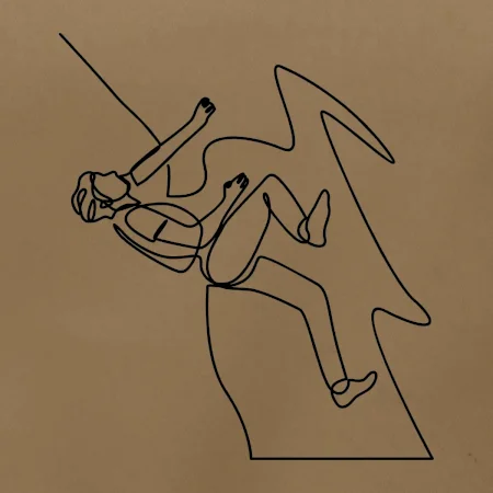 Lezec na skale jedným ťahom