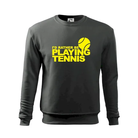 Playing tennis