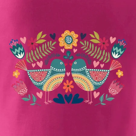 Folklór - dva farebné vtáčiky