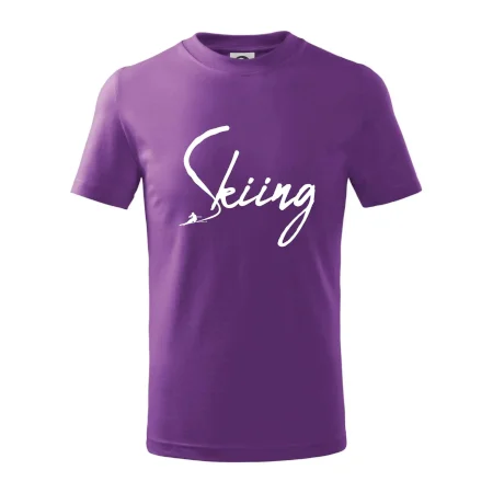 Skiing nápis lyžiar