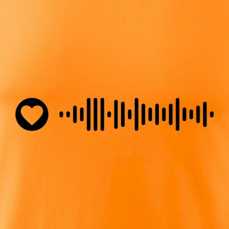 Zamilovaný Spotify kód na prsníku