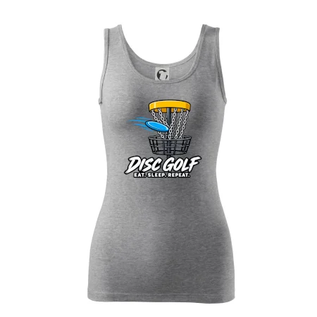 Discgolfový kôš s letiacim diskom eat sleep repeat