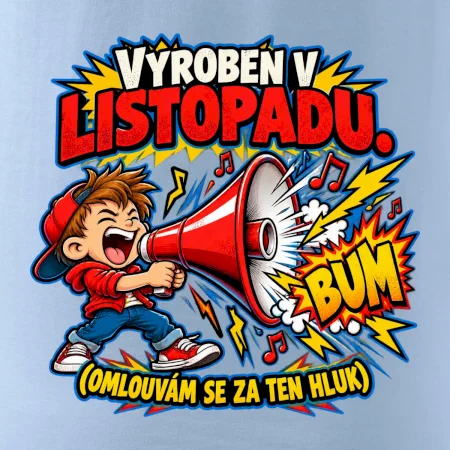 Vyroben v listopadu hlučný kluk s červeným megafonem