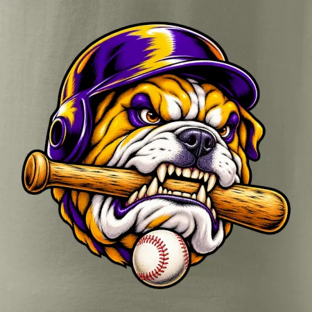 Baseballový buldok s pálkou
