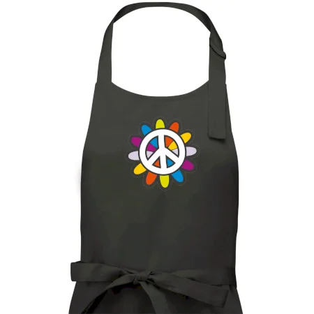 Peace symbol s kreslenou kvetinou