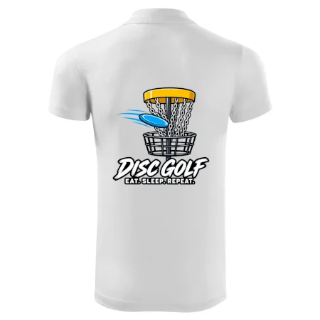 Discgolfový kôš s letiacim diskom eat sleep repeat