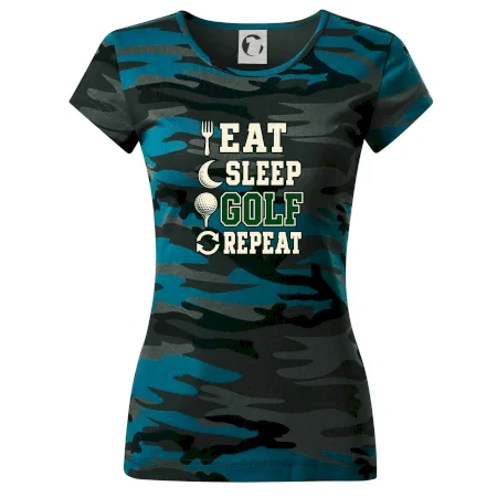 Eat sleep golf repeat typografie