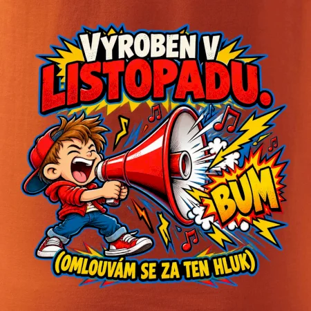 Vyroben v listopadu hlučný kluk s červeným megafonem