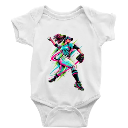 Baseballová nadhazovačka neonový pop art